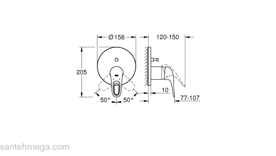 Смеситель для ванны GROHE 24049003 Eurostyle New, хром. Фото