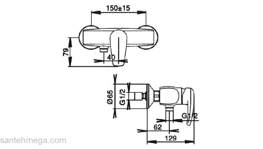 Смеситель для душа JACOB DELAFON Panache E71243-CP. Фото