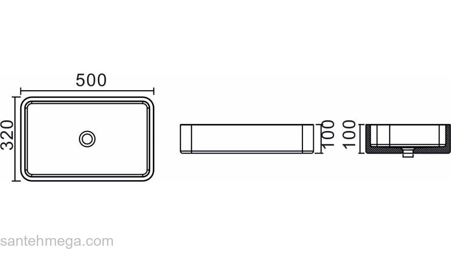 Раковина NS BATH NST-5032M (матовая) 50х32. Фото