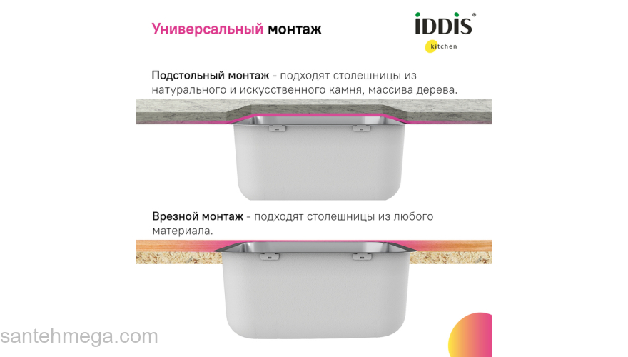 Мойка нерж. сталь сатин 490*440 Mate IDDIS MAT49S0i77. Фото