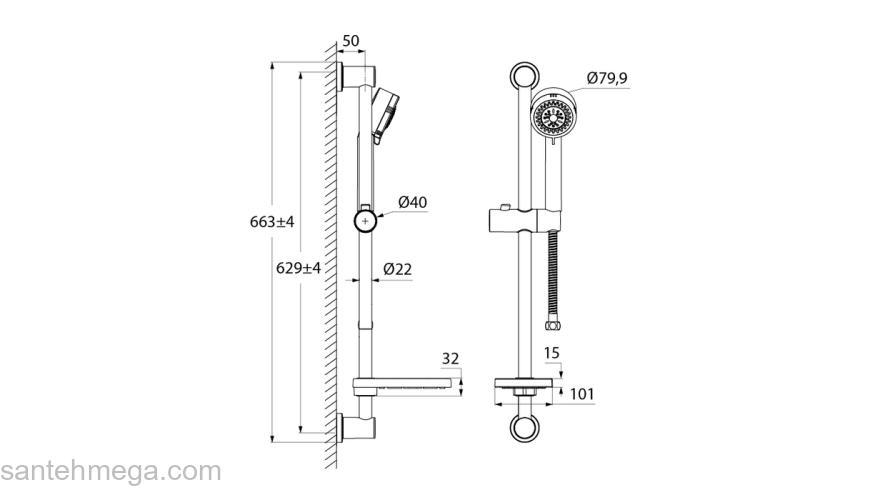 Душевой гарнитур IDDIS Cosmoshower COS3F00I16. Фото