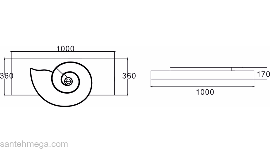 Раковина NS BATH NSS-1051M (матовая) 100х52. Фото