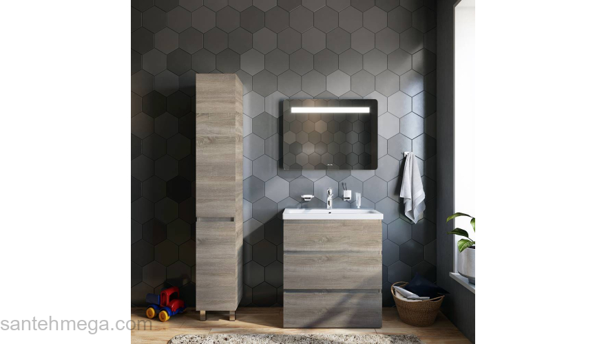 База под раковину напольная 75 см, 3 ящика, светлый дуб AM.PM Gem S M91FSX0752OF. Фото