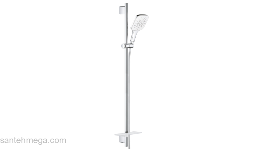 GROHE 26587LS0 Rainshower SmartActive Cube 130 Душевой гарнитур III, душевая штанга 900 мм, шланг 1750 мм, 9,5 л/мин, полочка, белая луна. Фото