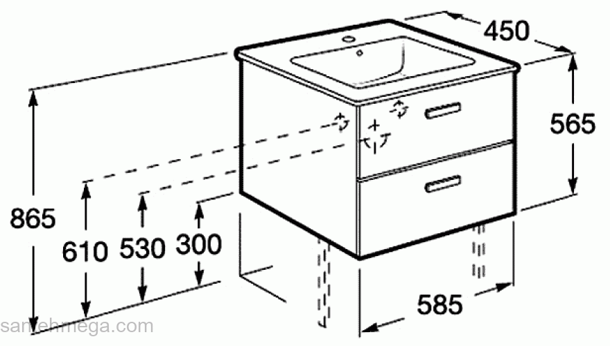 Тумба под раковину подвесная ROCA Victoria Nord 60 ZRU9000027. Фото