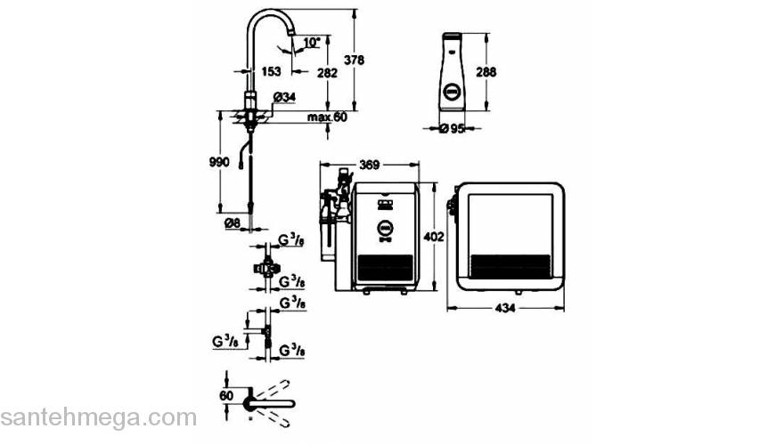 Смеситель для мойки GROHE Blue Minta New 31347DC1. Фото