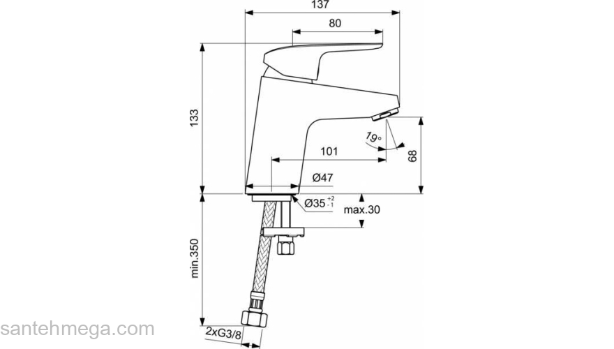 Смеситель для раковины IDEAL STANDARD Ceraflex B1710AA. Фото