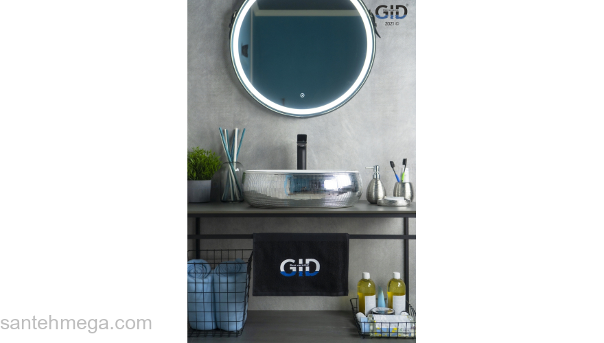 Раковина накладная GID Nc397 48х34 52212 Белый / Хром. Фото