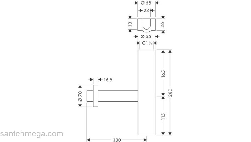 Сифон для раковины Hansgrohe Flowstar 52100000. Фото