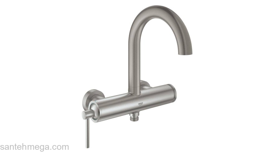 GROHE 32652DC3 Atrio New Смеситель однорычажный для ванны, настенный монтаж, СуперСталь. Фото