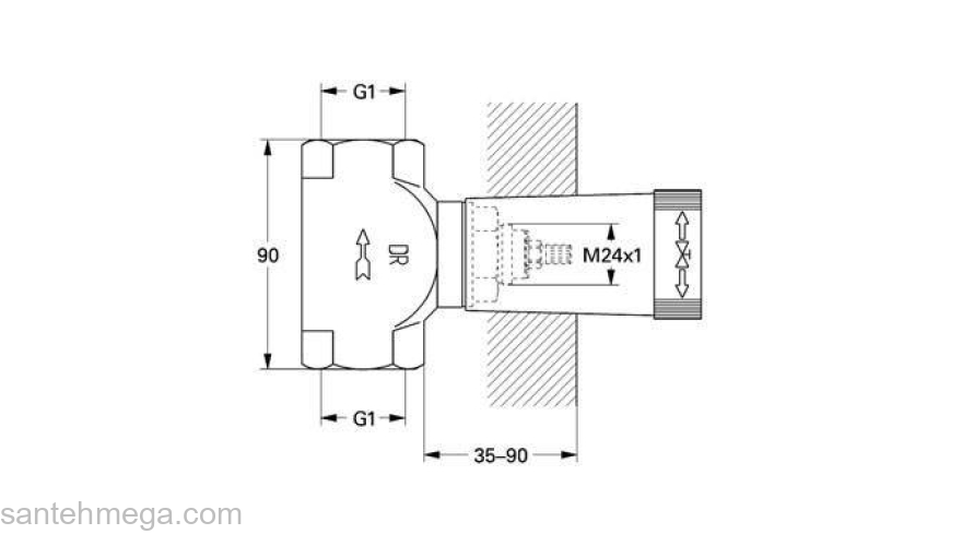 Механизм скрытого вентиля GROHE 29805000. Фото