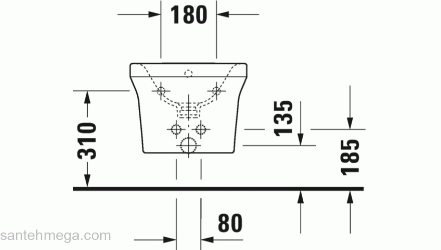 Биде подвесное DURAVIT P3 Comforts 2268150000. Фото