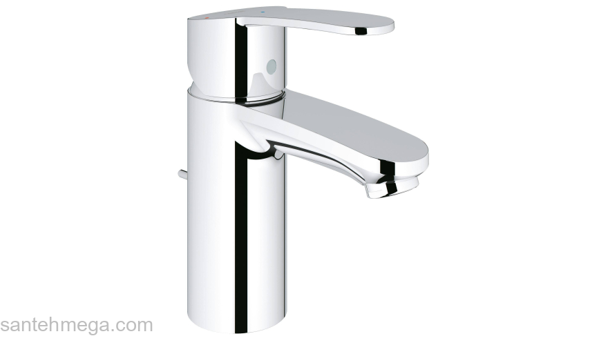 GROHE 2337420E Eurostyle Cosmopolitan Смеситель для раковины со сливным гарнитуром, с энергосберегающим картриджем - подача холодной воды при центральном положении рычага. Фото