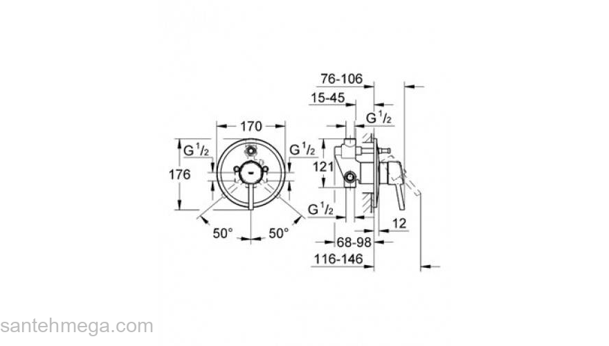 Cмеситель для душа GROHE Concetto New 32214001 (комплект). Фото