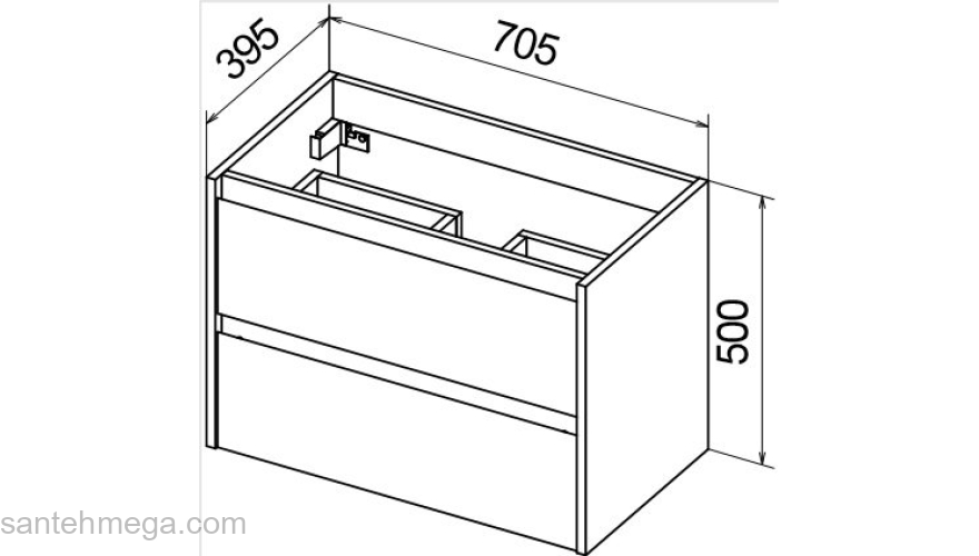 Тумба под раковину подвесная BELBAGNO KRAFT 39-700/390-2C-SO-BO Bianco Opaco. Фото