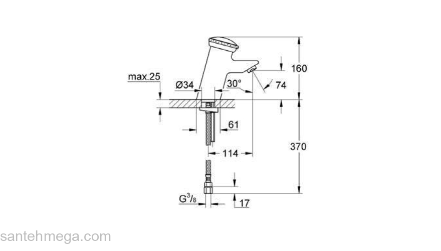 Смеситель для раковины GROHE Contromix Public 36111000. Фото