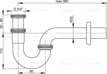 Сифон для биде ALCAPLAST A45E. Фото