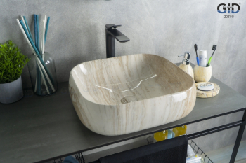 Раковина накладная GID Mnc554 45х40 54452 Под камень. Глянцевый. Фото