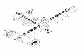 Термостатический смеситель для ванны GROHE Grohtherm 1000 34155003. Фото