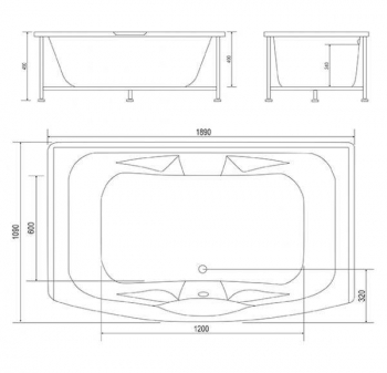 Ванна акриловая SOLE Delta 190х109. Фото