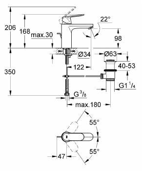 Смеситель для раковины GROHE Eurosmart Cosmopolitan 23325000. Фото