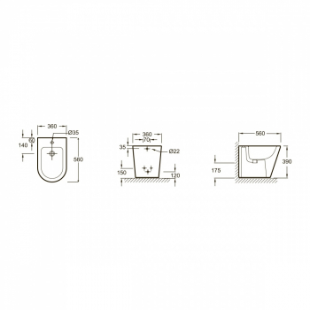 Биде напольное JACOB DELAFON Rodin+ EBJ0002-00. Фото