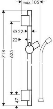 Штанга для душа Hansgrohe Unica S Puro 28632670. Фото