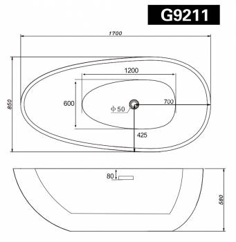Акриловая ванна GEMY G9211B. Фото