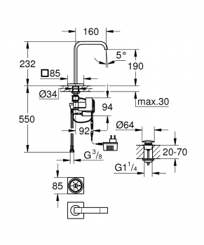 Смеситель для раковины GROHE Allure F-Digital 36342000. Фото
