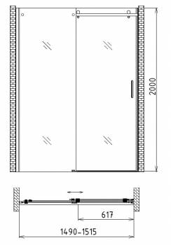 Душевая дверь Gemy Modern Gent S25191B. Фото