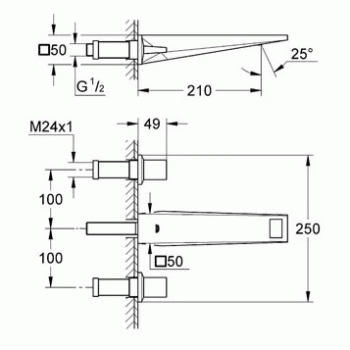 Смеситель для раковины GROHE Allure Brilliant 20348000 (внешняя часть). Фото