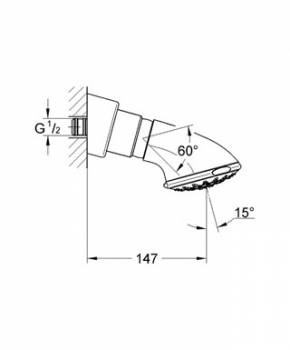 Верхний душ GROHE Relexa Champagne 27063000. Фото