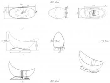 Ванна из литьевого мрамора NS BATH NSB-16700. Фото