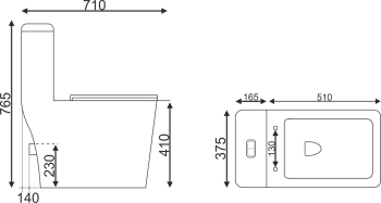 Унитаз-моноблок EVA GOLD SM9616. Фото