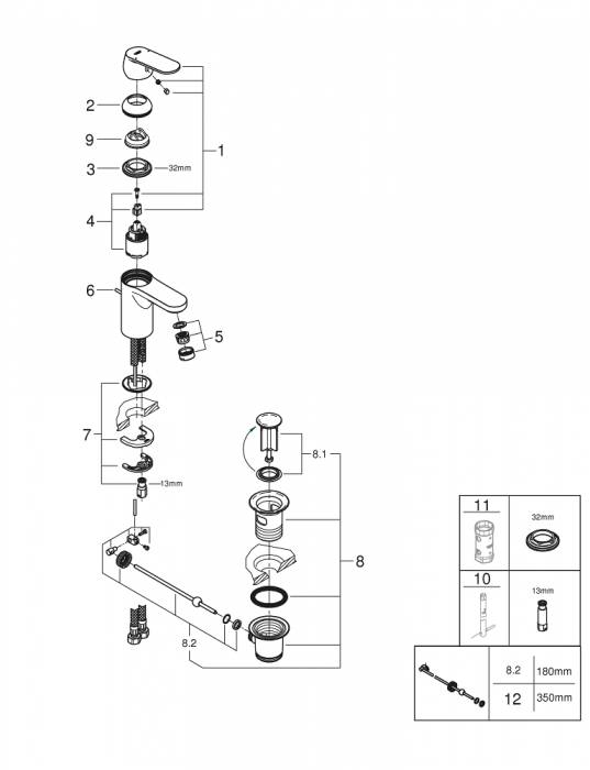 Смеситель для раковины Grohe Eurosmart Cosmopolitan 3282500E. Фото