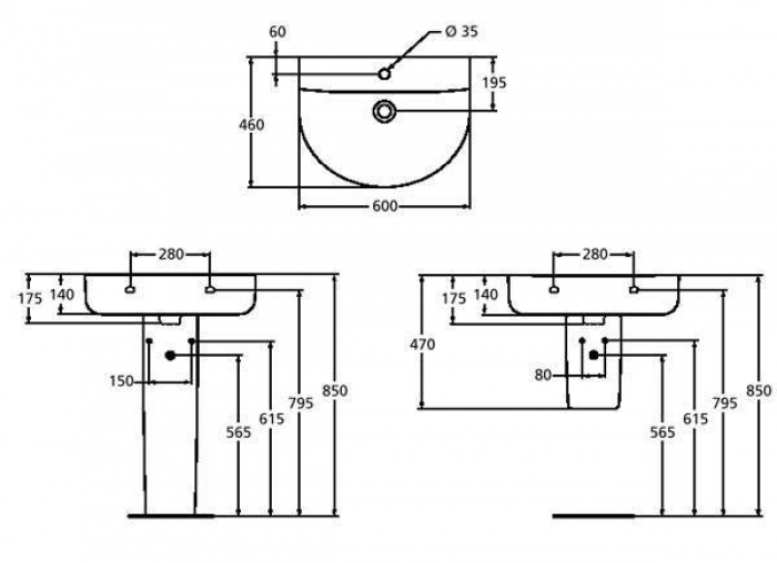 Раковина IDEAL STANDARD Connect Arc 60х46 E787501. Фото