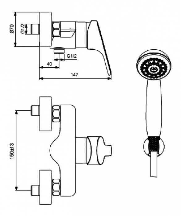Смеситель для душа VIDIMA Form BA065AA. Фото