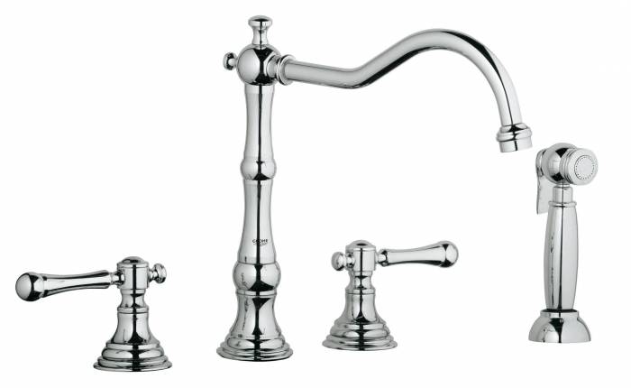 GROHE 20130000 BRIDGEFORD Смес.д.мойки на 4отв.с душем). Фото