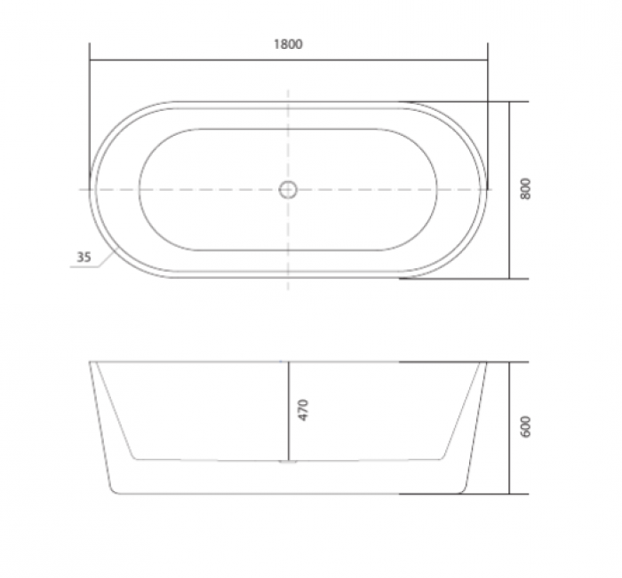 Ванна акриловая отдельностоящая AQUATEK Ово 180х80 AQ-99880. Фото
