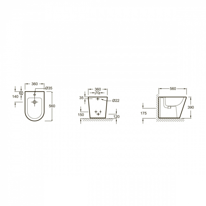 Биде напольное JACOB DELAFON Rodin+ EBJ0002-00. Фото