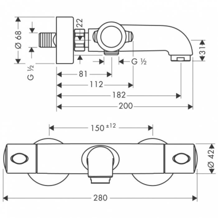 Термостат для ванны HANSGROHE Ecostat 1001 13241000. Фото