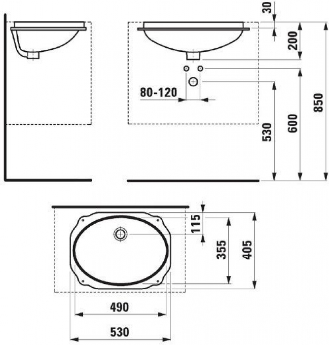 Раковина встраиваемая LAUFEN Birova 53х41 8.1119.1.000.000.1. Фото