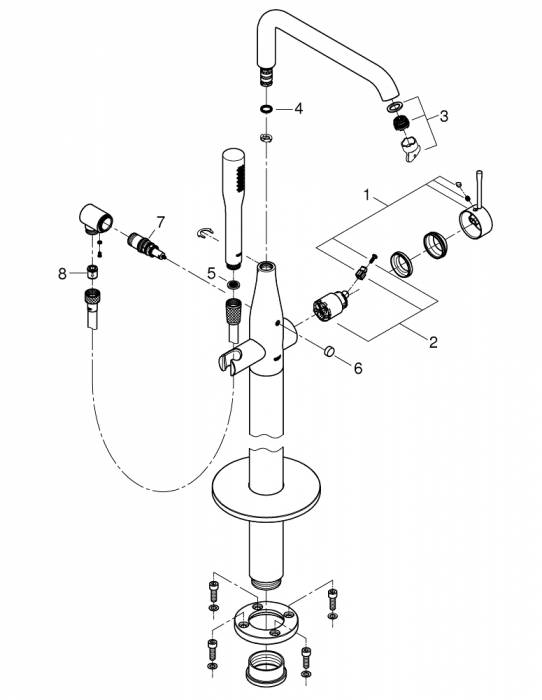 Смеситель для ванны GROHE Essence+ 23491001. Фото