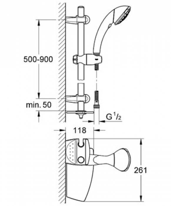 Душевой гарнитур GROHE Movario 28571000. Фото