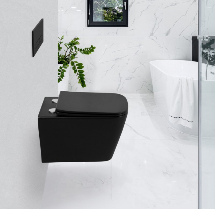 Унитаз подвесной безободковый BELBAGNO Ardente-C BB3202CHR-MB Nero Matt. Фото