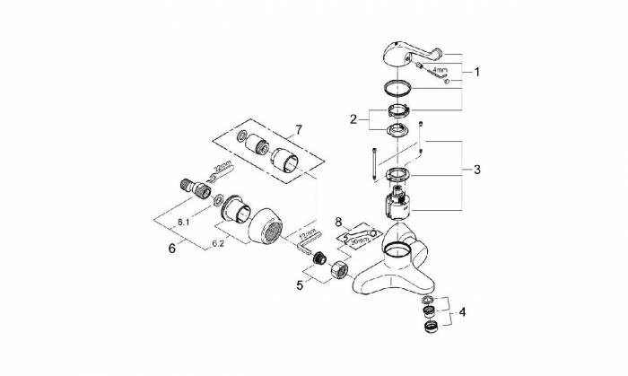 Смеситель для раковины GROHE Euroeco Special 32794000. Фото