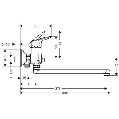 Смеситель для ванны Hansgrohe Logis 71402000. Фото