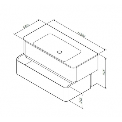 База под раковину подвесная 100 см, орех AM.PM Sensation M30FHX1002NF. Фото