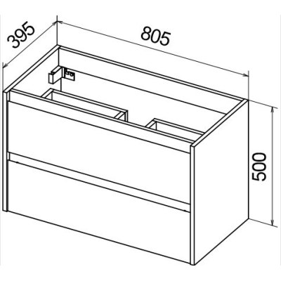 Тумба под раковину подвесная BELBAGNO KRAFT 39-800/390-2C-SO-BO Bianco Opaco. Фото