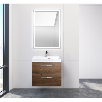 Тумба под раковину подвесная BELBAGNO AURORA-600-2C-SO-RT Rovere Tabacco. Фото